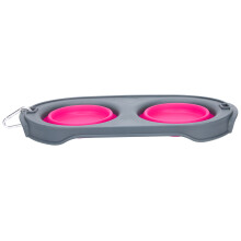 Vaatwasbestendige, lichtgewicht en compacte opvouwbare siliconen hondenvoerbak met een uit één stuk gegoten rand. Reiswaterbak voor honden, gemaakt