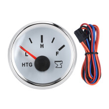 Marine Fuel Gauge, Waterproof Boat Fuel Level Gauge 52mm Universal Automotive Replacement with Adjustable Signal, LED Display Light for Car Truck