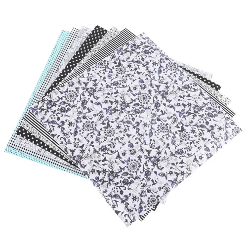 Pacote de Tecidos para Scrapbooking, Quilting e Patchwork - Quadrados de Algodão com Estampas Variadas, Macios e Atóxicos - Bolinhas, Listras e 2