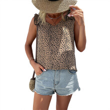 Camisetas sin mangas de satén de seda para mujer, blusa tipo camisola con cuello en V, camisa casual de verano con doble capa en el pecho, material