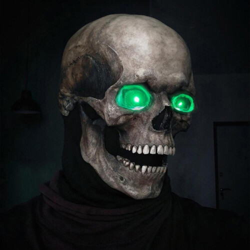 Ρεαλιστική μάσκα Halloween ενηλίκων με κρανίο και κινητό σαγόνι, τρομακτική μάσκα 2