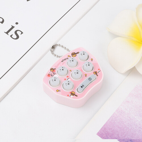 Pink Mini Hamster Memory Game Toy Button Keyring, 3x Coin Cell Batteries 2
