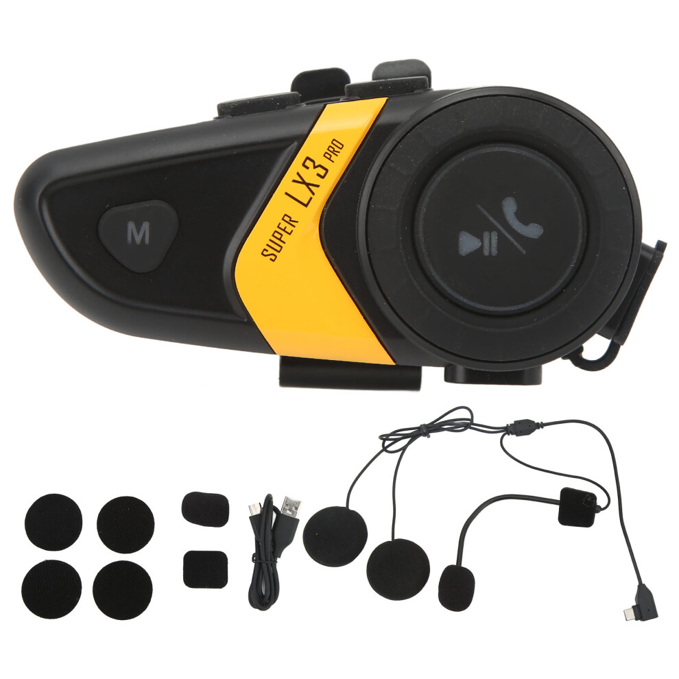 Bluetooth Headset For Motorcycle Helmets Full Duplex Intercom Helmet Communication System With Intelligent Noise Reduction Stereo Sound Quality 9358999282275