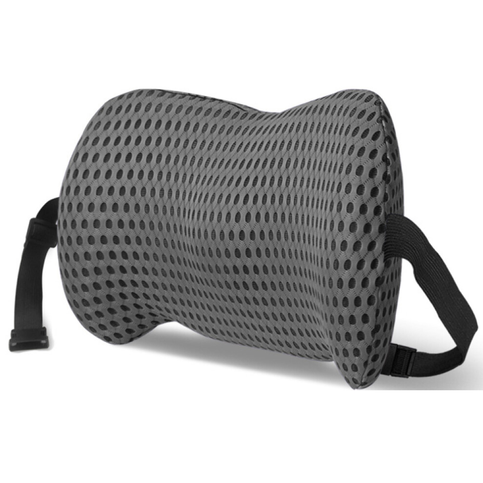 Portable Lumbar Support Pillow, Memory Foam for Low Back Pain Relief, Breathable 4D Mesh, Spine Curve Fit for Ultimate Comfort, Ergonomic Streamline