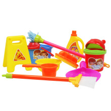 Miniature Cleaning Tools Set Toddler Cleaning Set Realistic Broom Kids Cleaning Toy Set Doll House Accessories Wet Floor Sign Mop And Dustpan For