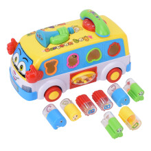 Talking Shape Sorting Bus with Music Activity and Letter Recognition for Toddlers, Educational Electronic Toy with Discovery Play Mode for 18 Month