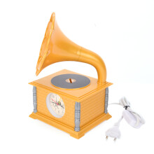 Vintage Record Player Style Bluetooth Speaker Retro Design Rechargeable Bass Enhancement Loud Volume Multifunctional Music Player With Table