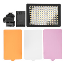 Stepless Dimming LED Panel Light with 3 Color Filters, Flicker Free LED Lighting for DSLR Video Shoots, Adjustable Brightness Control, LCD Interface