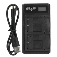 LCD USB-batterilader for Sony-kameraer, intelligent LCD-skjerm med dobbeltspor og oppladbar lader med overladingsbeskyttelse og
