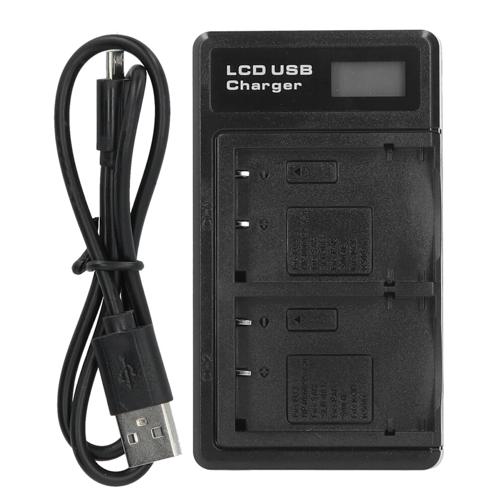 Lcd Usb Battery Charger For Sony Cameras, Intelligent Lcd Display Dual Slot Rechargeable Charger With Over Charge Protection And Shortage Protection 9483153167553