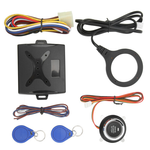 Passive Keyless Entry Car Alarm System With High Quality Ignition Wire Emergency Alarm Function Smart Inductive Key 12V Vehicle Compatibility 1