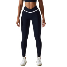 Sportlegging voor dames met gekruiste tailleband, afslankend design, hoge elasticiteit, zacht en rekbaar, geschikt voor yoga, hardlopen en fitness.
