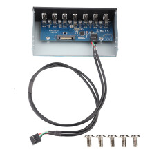 7-poorts USB 3.0 frontpaneelhub, snelle gegevensoverdracht met achterwaartse compatibiliteit, plug-and-play-ontwerp voor meerdere 5,25-inch