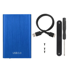 Gabinete externo para disco rígido em liga de alumínio com USB 3.0. Compatível com SSDs de até 2 TB, plug and play e ferramenta de transferência
