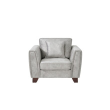 (Arm Chair Only, Grey) Faux Suede Sofa 3 Seater 2 Seater Arm Chair In Grey or Mink