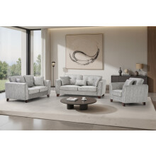 (3+2+1 Seat Sofa Set, Grey) Faux Suede Sofa 3 Seater 2 Seater Arm Chair In Grey or Mink