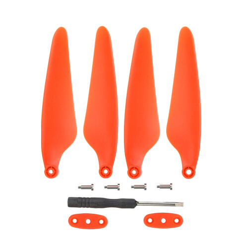 Hélices dobráveis para drones RC, feitas de material resistente, leves e duráveis, com lâminas rígidas e parafusos inclusos. Dobragem rápida e 2