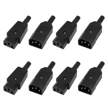 8Pcs AC 250V 10A IEC320 C14 C13 3Pins Plug Male Female Connector Adapter Assembly, C13 Power Connector to IEC C14 Socket