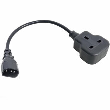 MejaRizon IEC Cable, C14 to UK Plug, IEC C14 Male Plug to UK Extension Lead Socket, 0.6m Power Cable, CE/UKCA certified, Compliant with BS-1363/A Bri