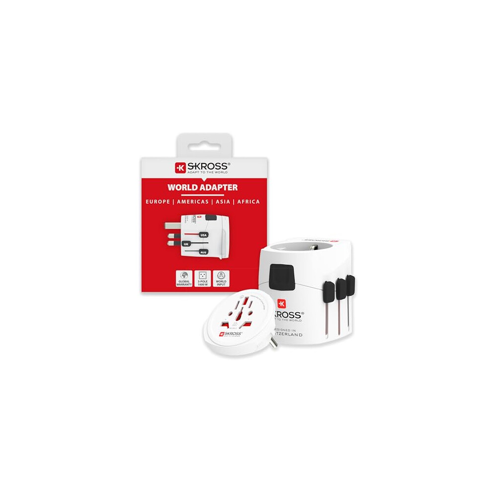 Skross Pro - World, Universal Travel Adapter, International Adapter For Uk, Eu, Usa, Aus & More Light 68667719