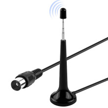 DAB FM Radio Antenna DAB Radio Aerial for Hifi System Indoor Telescopic Freeview TV Aerial with Magnetic Base Portable 3 Meter Cable Enhanced Recepti