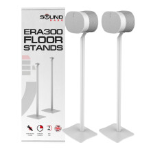 ERA300 Floor Stand, Premium Metal Design, Twin Pack (2pcs), White, Compatible with Sonos ERA 300 Speaker, Accessories Included,Cable Management, Desi
