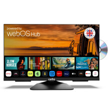Cello C2425WSF-TRAV 12 Volt 24 inch Traveller Smart Frameless TV/DVD "Pitch Perfect" Speakers Ultrafast WebOS, Freeview Play, FreeSat, Bluetooth, Net