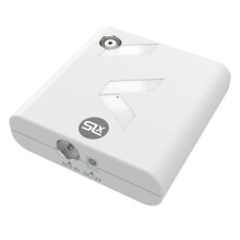 SLx TV Signal Booster Aerial Amplifier, 4G and 5G Filter, 1 Output, 1 Way Compact Amplifier Booster Box for Indoor TV Aerial, HD TV/Freeview, Variabl