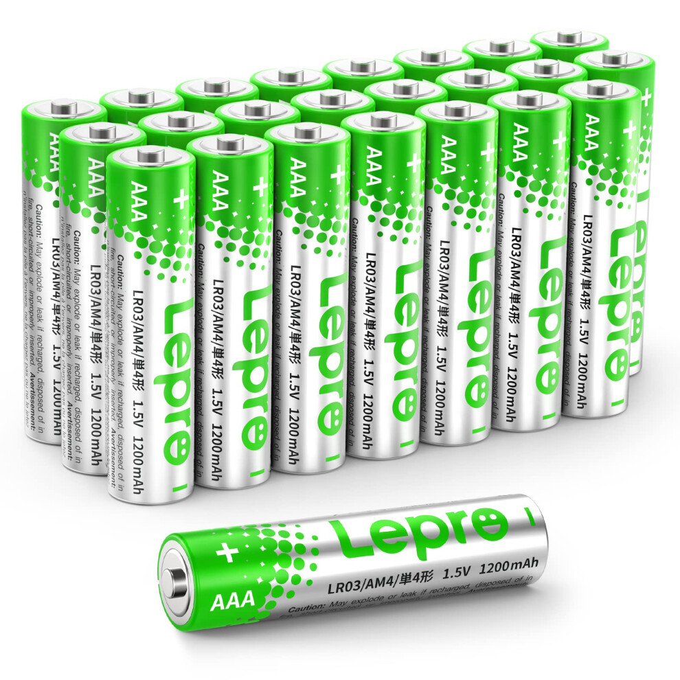 Lepro Aaa Alkaline Batteries 24 Pack, 1200Mah Triple A Battery With Anti-Leakage Technology, High Capacity, Long Lasting Power, 1.5 Volt Lr03 Mn2400 50306893