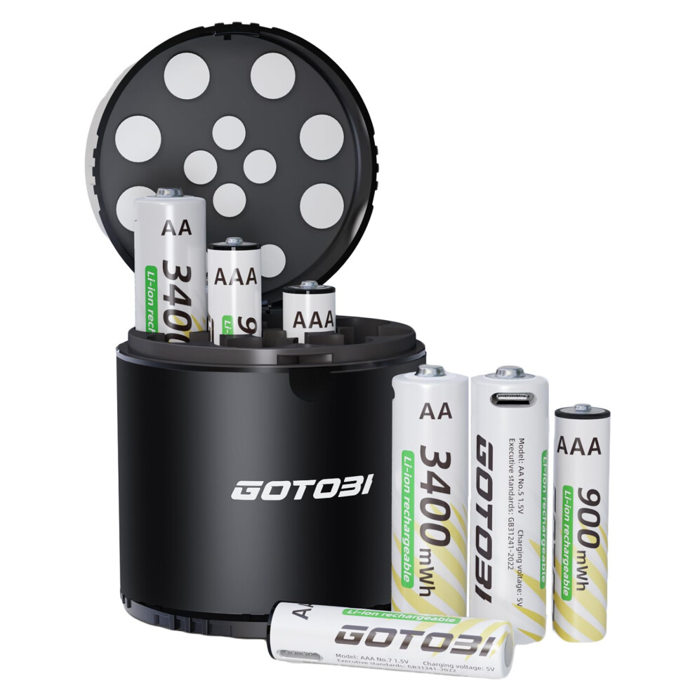 Gotobi Aa/Aaa Batteries Rechargeable With Charger, 69652493