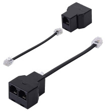 HAWAKA RJ11 Phone Splitter Modular Cable Phone Adapter,Telephone Cable Adapter,Telephone Adaptor Splitter Extension Cable RJ11 6P4C Male-2 Female Soc