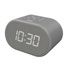 i-box Alarm Clocks Bedside, Radio Alarm Clock, Mains Powered or Battery, FM Radio, USB Charging Port, 5 Step Dimmable Display, Non Ticking, LED Displ