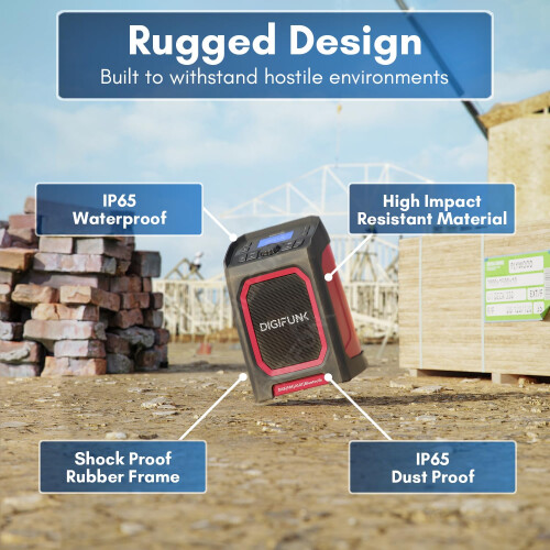DigiFunk Work Site Radio | USB Rechargeable | DAB+ 1