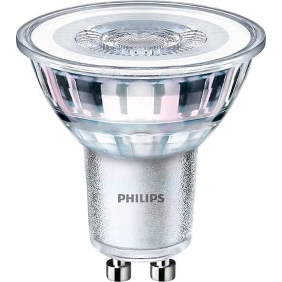 Philips Led Premium Spot Bulb 10 Pack [Gu10 Spot] 4.6W (50W Equivalent). Non-Dimmable, Warm For Indoor Home Ing, Livingroom, B Light/White