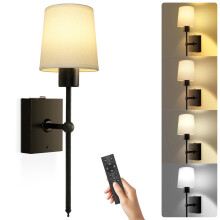 Toowell Rechargeable Wall Lights Indoor Battery Powered Wall Light Battery Operated Wall Sconce Lights,Black Wireless Sconces No Wire for Bedroom Hal