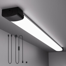 Amdelne 6000k Led Batten Light, 1.4FT, 16W Plug in Ceiling Light Led, IP65 Workshop Lighting for Garage, Office, Bedroom, Living Room,Wall, Kitchen,