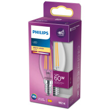 Philips LED Premium Classic B35 Candle Light Bulb [E14 Small Edison Screw] 6.5W - 60W Equivalent, Warm White (2700K), Non Dimmable