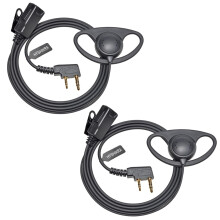 HYSHIKRA Walkie Talkie Earpiece with mic, 2 Pin Headset with PTT, Compatible with Kenwood eSnic Retevis Baofeng UV-5R Radio Ear Piece for Security Bo