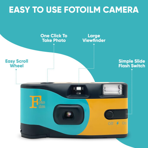 Fotofilm Pro Disposable Camera Single Use Film ISO 400 27 Exposure Flash Multipack - 5 pack 2