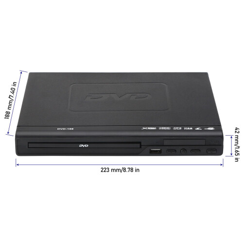 Ruiqas USB Multifunction DVD Player for TV EVD Player with AV Output VCD Player Remote Controller UK Plug 1