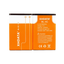 XHDATA Rechargeable Battery BL-5C 3.7V 1500mAh for Radio 2 Pieces Orange