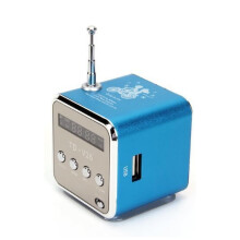 Mini Bluetooth Speaker, Portable Small FM Radio, Stereo MP3 Music Player, USB, Support TF Card, SD Card Player (Blue)