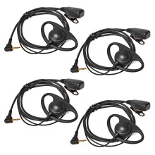 HYSHIKRA 1 Pin 2.5mm Walkie Talkie Earpiece with Mic D Shape Headset Compatible with Motorola TLKR T92 H2O T60 T80 T82 Extreme 2 Way Radio (4 Pcs)