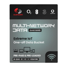 UK Multi-Network Quad Band Data Sim Card - One-off Data Allowance for 12 months - Automatically Connects to EE, Three, O2 or Vodafone at the location