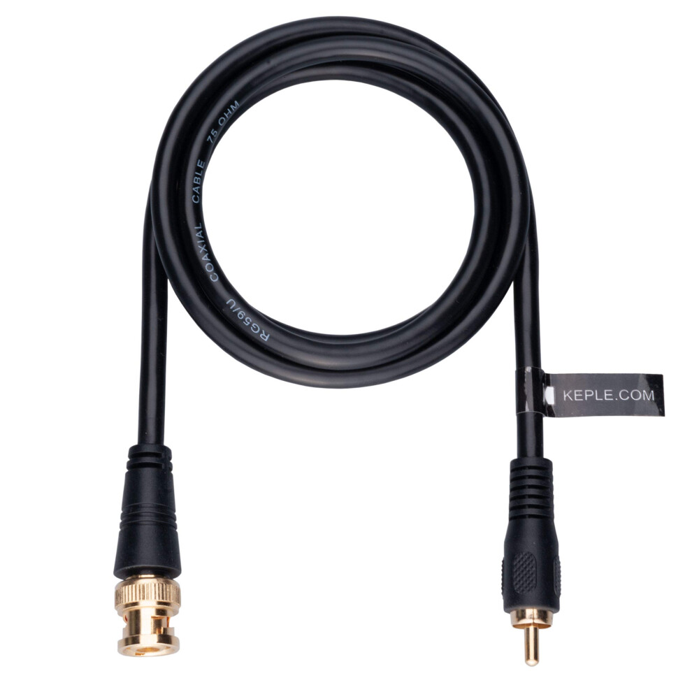 Keple Coaxial Cable Rg59 Lead 1M Bnc Male To Rca Male Plug And Plated Connector Coupler 75 Ohm Î© Phono Plug Cinch Connector Cord Pure Copper Con Gold 33397221