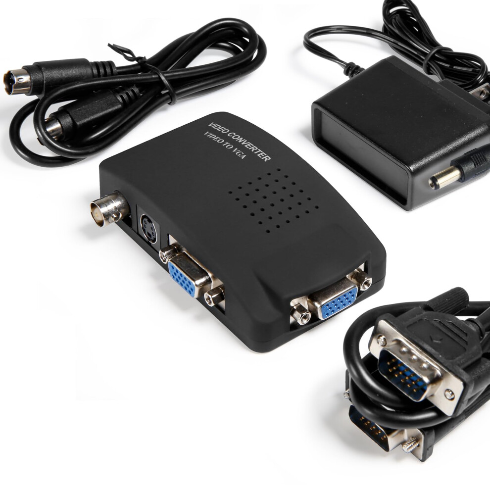 Maketheone Cctv Camera Bnc S Video Vga To Laptop Computer Pc Vga Monitor Converter Adapter Box 33493039