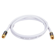 Cables Direct Online 1M White RG6 Coax Cable Dual Shield Outdoor/Indoor Coaxial BNC Extension Wire For Satellite Dish Cable TV Antenna