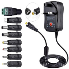 30W Universal AC to DC Power Adapter - Multi Output Voltages 3V 4.5V 5V 6V 7.5V 9V 12V Switching Power Supply with 8 Selectable Adapter Plugs for Rou