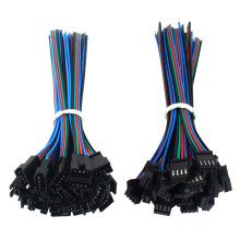 VIPMOON 20 Pairs JST SM 4 Pin Plug Male to Female EL Wire Cable Connector Adapter for SMD 3528 5050 RGB LED Strip Lights
