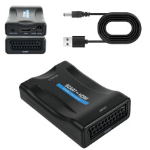 Cateye SCART to HDMI Converter, Video Audio Output Converter 720P 1080P HD, SCART to HDMI Adapter Support PAL NTSC for HDTV STB VHS VCR WII Xbox PS1